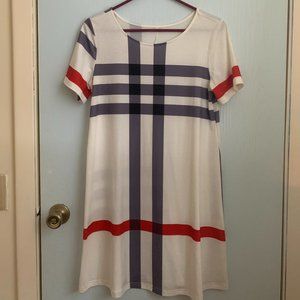 Minimal plaid pattern dress